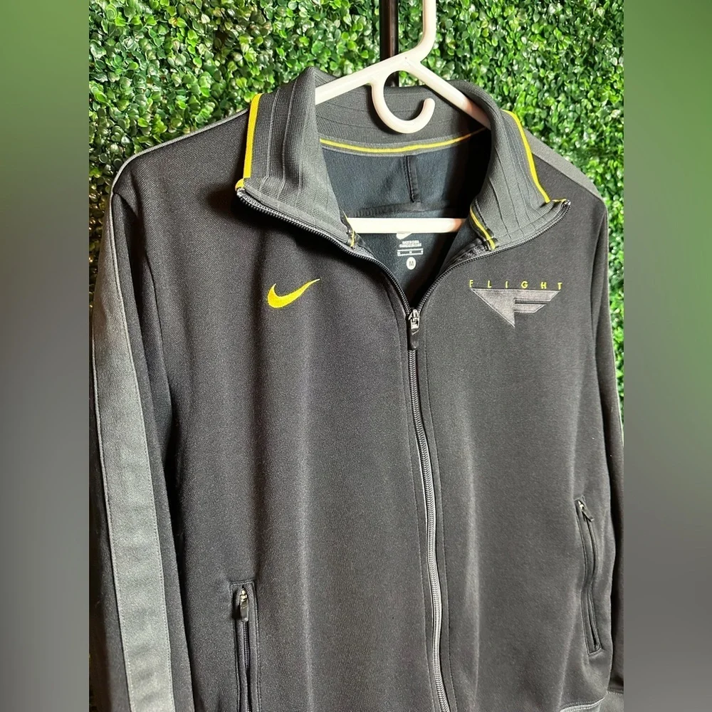 Nike Flight Men’s Medium Full Zip Black Yellow Warm Up Track Jacket